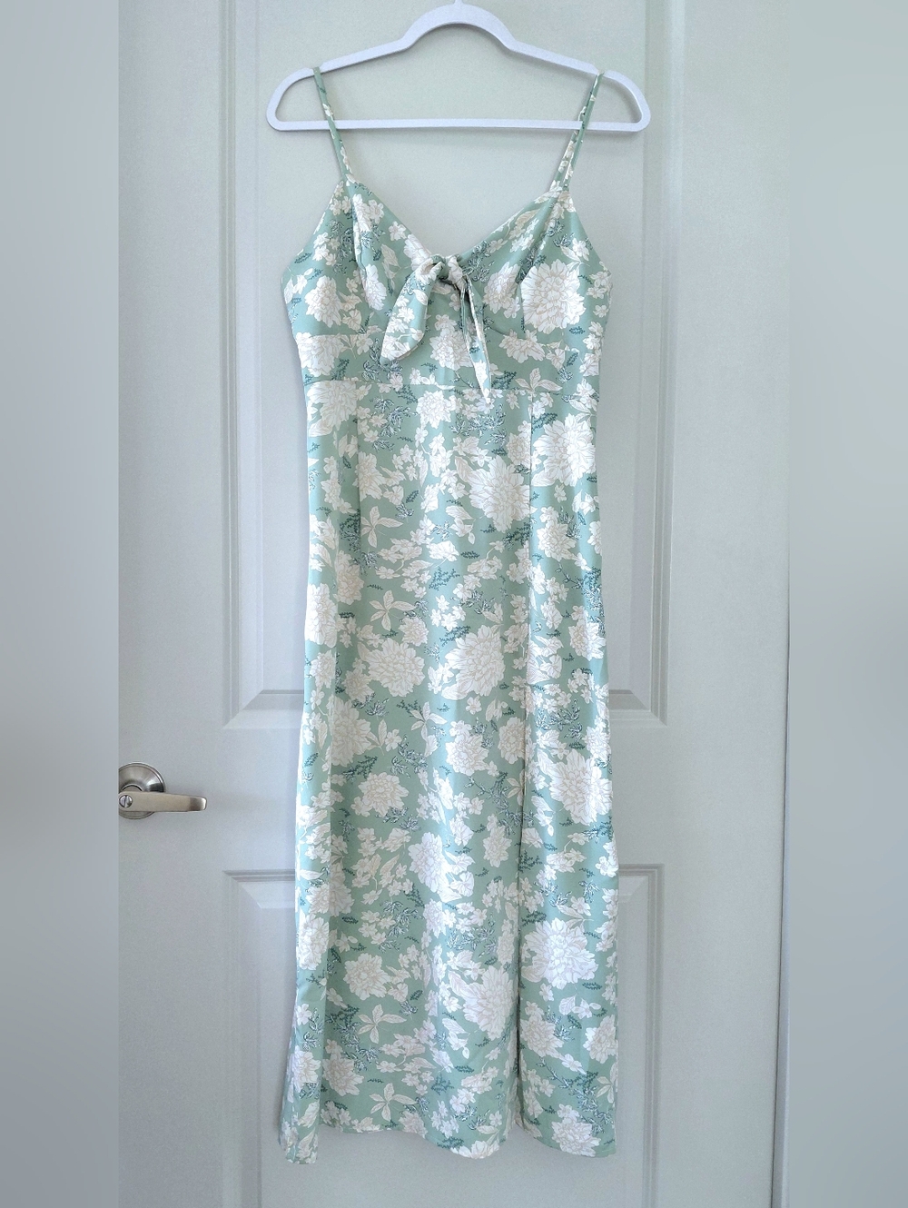 Floral Tie-Front Slip Dress